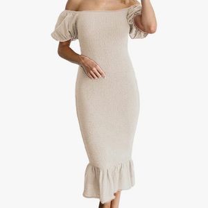 Alana smocked midi dress